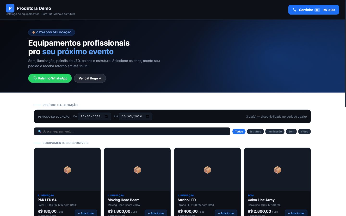 Loja online pública do Bach System